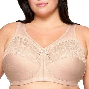 Glamorise Magic Lift Wirefree Full Figure Bra Size 46DD Moisture Control
